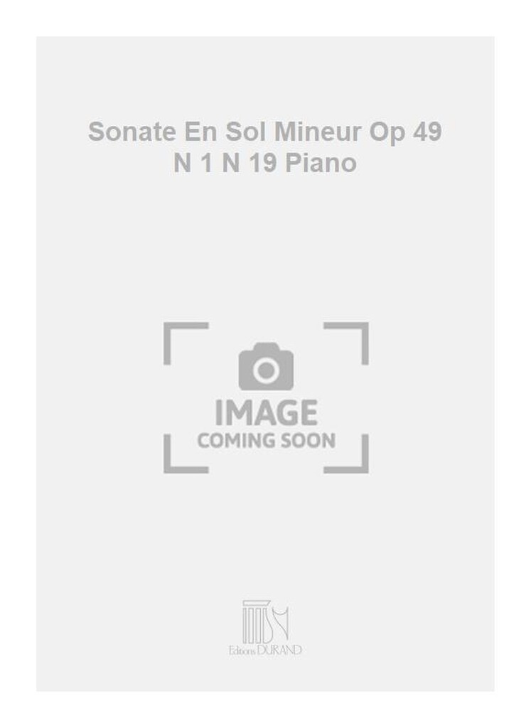Sonate En Sol Mineur Op 49 N 1 N 19 Piano